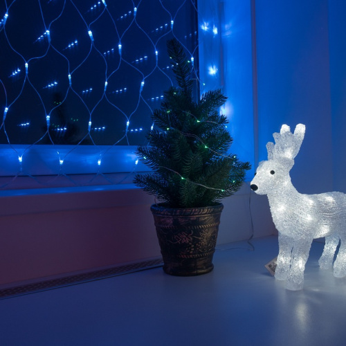 картинка Гирлянда Сеть 1,5х1,5м,  прозрачный ПВХ,  150 LED Синие от магазина Сантехстрой