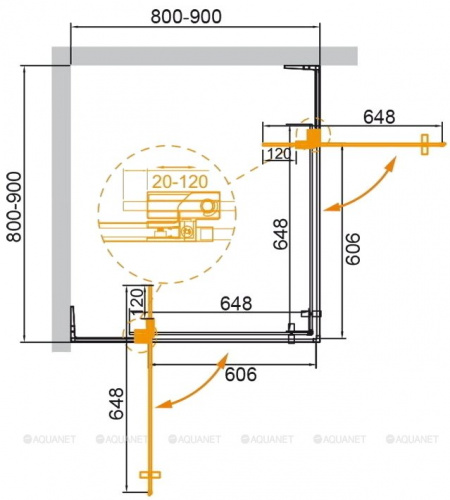 картинка Душевой уголок Cezares Slider 90х90 A-2-80/90-GRIGIO-Cr от магазина Сантехстрой