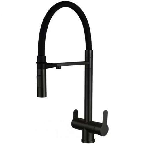 картинка Смеситель для кухни Zorg Inox Magnit SZR-3030 BLACK черный от магазина Сантехстрой