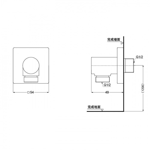 картинка TOTO SHOWERS Подключение для шланга, 54x49x54мм, цвет: хром от магазина Сантехстрой