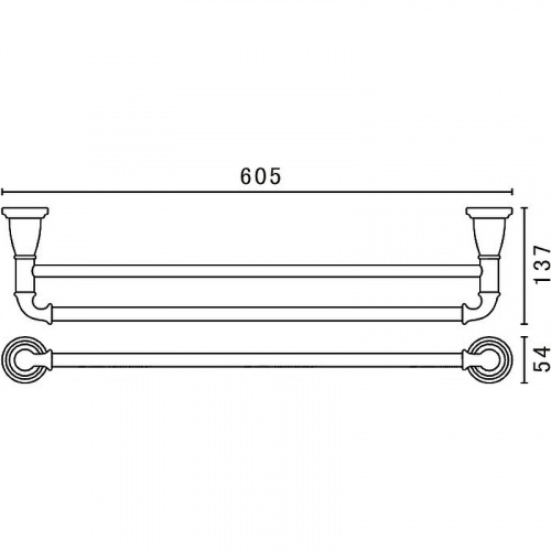 картинка Полотенцедержатель Art&Max Bianchi AM-E-2609-D-Br двойной Бронза от магазина Сантехстрой