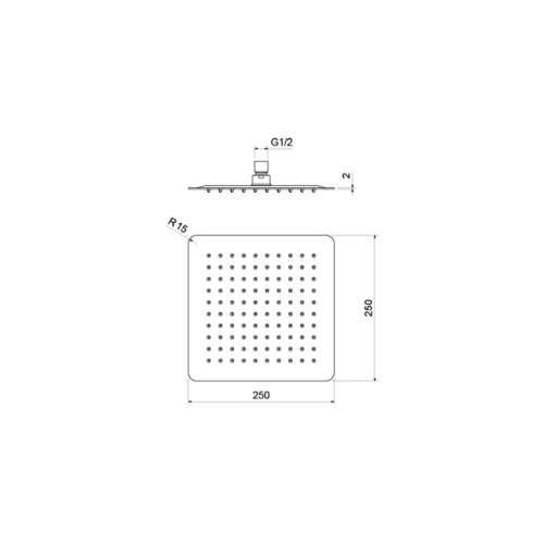 картинка Верхний душ AQUATEK, квадратный 250*250*2 мм, матовый черный AQ2072MB от магазина Сантехстрой