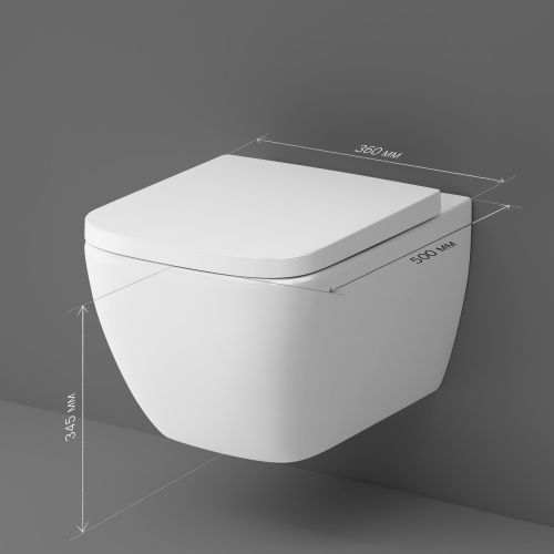 картинка C901701SC Gem подвесной унитаз FlashClean с сиденьем микролифт от магазина Сантехстрой