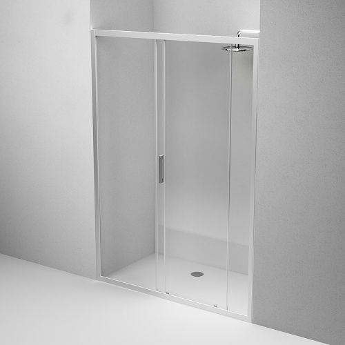 картинка Душевая дверь AM.PM Gem 140 W90G-140-1-195MT профиль Хром матовый стекло прозрачное от магазина Сантехстрой