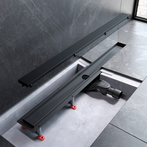 картинка W01SC-U11-090-04BM MasterFlow Трап для душа линейный универс затвор Tile 90см цвет черн мат от магазина Сантехстрой