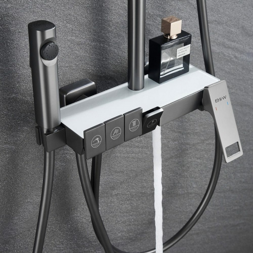 картинка Душевая система Black&White Universe UK5012MG 5012MG Gun Metal от магазина Сантехстрой