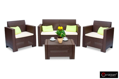 картинка Bica, Италия Комплект мебели NEBRASKA 2 Set (диван, 2 кресла и стол), венге от магазина Сантехстрой