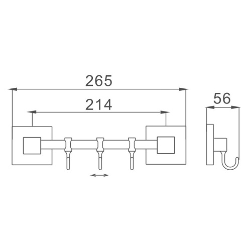 картинка Планка с крючками для полотенец Haiba HB8615-3, хром от магазина Сантехстрой