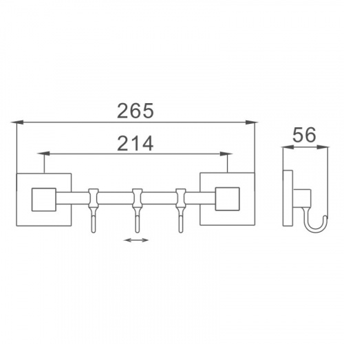 картинка Планка с крючками для полотенец Haiba хром (HB8615-3) от магазина Сантехстрой
