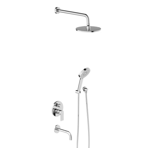 картинка 947510000 Apollo встраиваемая душевая система с ванно-душевым смесителем и изливом, хром от магазина Сантехстрой