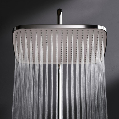 картинка F078F500 Func, душ. система: см-ль д/ванны/душа с ТМС, душ.штанга, верхн. душ квадр., ручн.душ, хром от магазина Сантехстрой