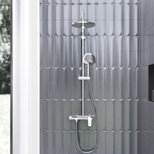 картинка 977780000_ххх Jupiter душевая система с душевым смесителем-полкой, хром от магазина Сантехстрой