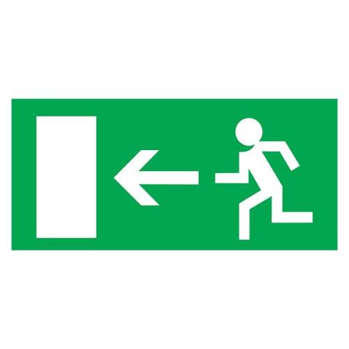 картинка Табличка ПВХ эвакуационный знак «Направление к эвакуационному выходу налево» 100х300 мм REXANT от магазина Сантехстрой