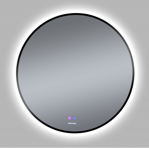 картинка Зеркало COSMO-норма BLACK (800*800*45) LED с сенсорным выключателем и подогревом от магазина Сантехстрой