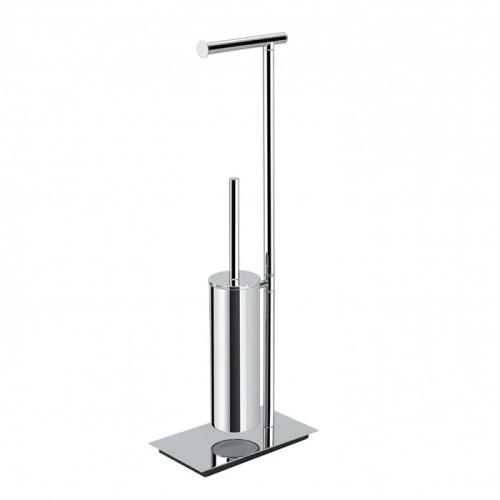 картинка Colombo Square Стойка напольная с держателем т/б и ершиком, цвет: PVD нержавеющая сталь от магазина Сантехстрой