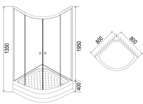 картинка Душевое ограждение Loranto CS-8010S 80х80х195, поддон 40 см от магазина Сантехстрой