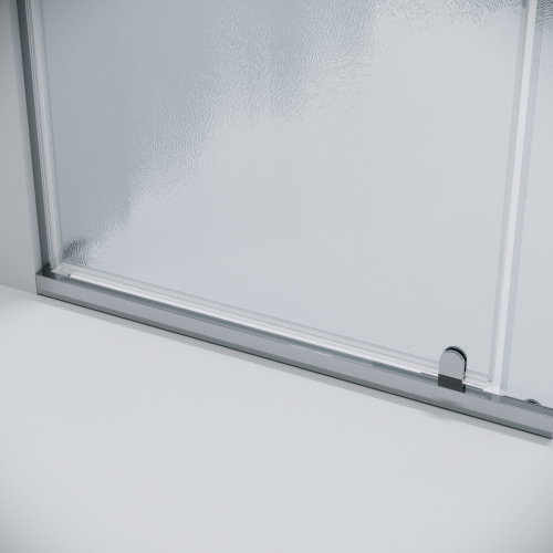 картинка Дверь в нишу 100.K33.03.100.10.02 Pragma (100*195) хром, стекло шиншилла, 1 место от магазина Сантехстрой