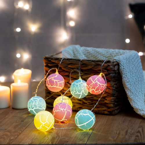 картинка Гирлянда светодиодная Карамельки 1.5 м,  прозрачный ПВХ,  10 LED,  теплый белый,  питание 2 х АА (батарейки не в комплекте) от магазина Сантехстрой