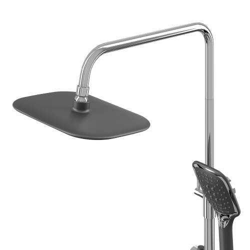 картинка Душевая стойка Alba 500.K35.06.100/210 с верхним душем, ручной лейкой и смесителем, хром с черным от магазина Сантехстрой