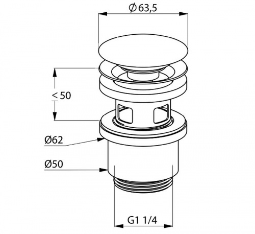 картинка Донный клапан Kludi Balance 1042405-00 click-clack Хром от магазина Сантехстрой