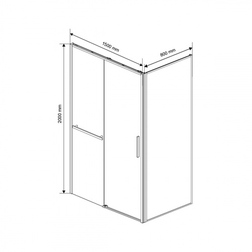 картинка Душевой уголок Slim Soft VSR-1SS8015CLGM, 1500*800, вороненая сталь, стекло прозрачное от магазина Сантехстрой