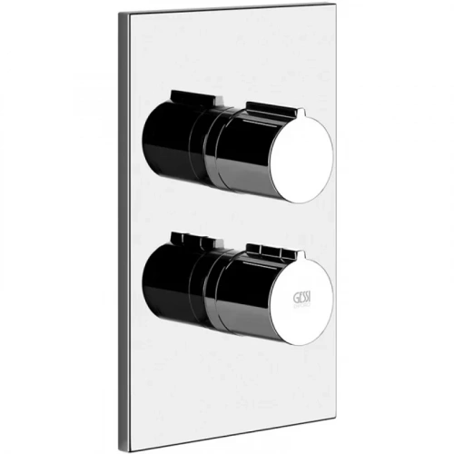 картинка Gessi Emporio Via manzoni Внешние части для термостатического смесителя на 2 позиции, цвет: Chrome от магазина Сантехстрой