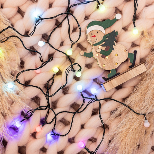 картинка Гирлянда Шарики Ø15мм,  5м,  темно-зеленый ПВХ,  30 диодов,  цвет RGB от магазина Сантехстрой