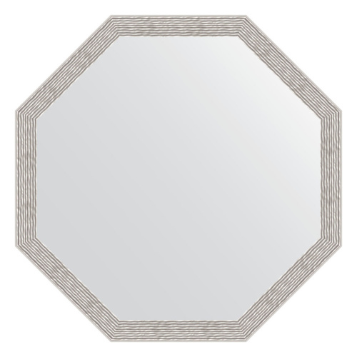 картинка Зеркало настенное Octagon EVOFORM в багетной раме волна алюминий, 68,2х68,2 см, BY 3684 от магазина Сантехстрой