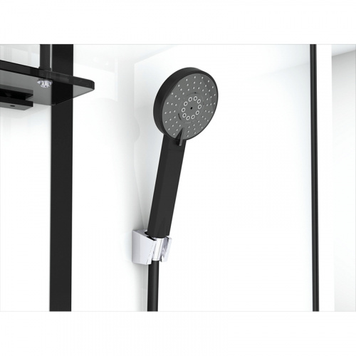 картинка Душевая кабина Black&White Galaxy 8002900 с гидромассажем профиль Черный задняя стенка Белая от магазина Сантехстрой