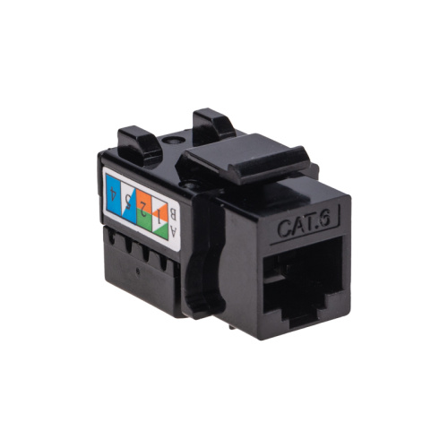 картинка Модуль Keystone Jack RJ-45(8P8C),  UTP неэкранированный,  CAT 6, тип 90 градусов,  черный REXANT PRO от магазина Сантехстрой