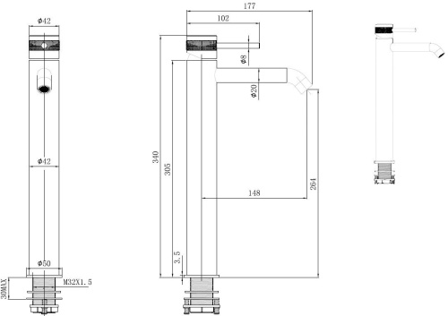 картинка Смеситель для раковины Allen Brau Priority 5.31A02-MG графит браш от магазина Сантехстрой