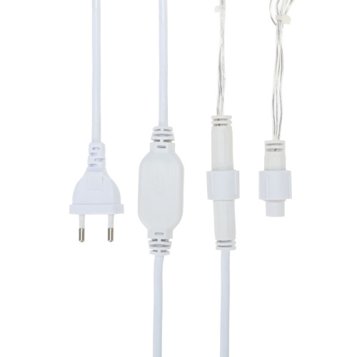 картинка Гирлянда Айсикл (бахрома) светодиодный,  4,8 х 0,6 м,  прозрачный провод,  диоды ТЕПЛЫЙ БЕЛЫЙ,  176 LED от магазина Сантехстрой