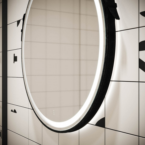 картинка Зеркало Sancos Dames 65 DA650 с подсветкой Черное с сенсорным выключателем от магазина Сантехстрой