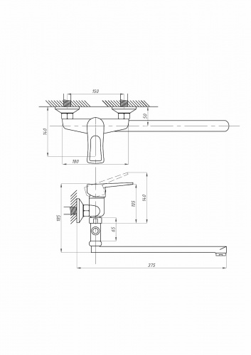 фото смеситель для ванны псм psm-523-017 хром
