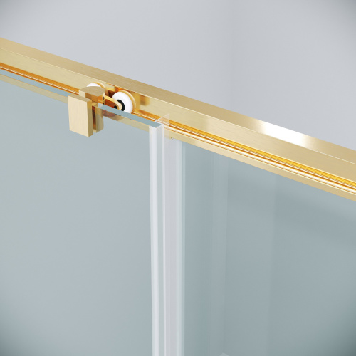 картинка Душевая перегородка 200.K33.02.80.32.00 Cosmo (80*195) золото сатин, стекло прозрачное, 1 место от магазина Сантехстрой