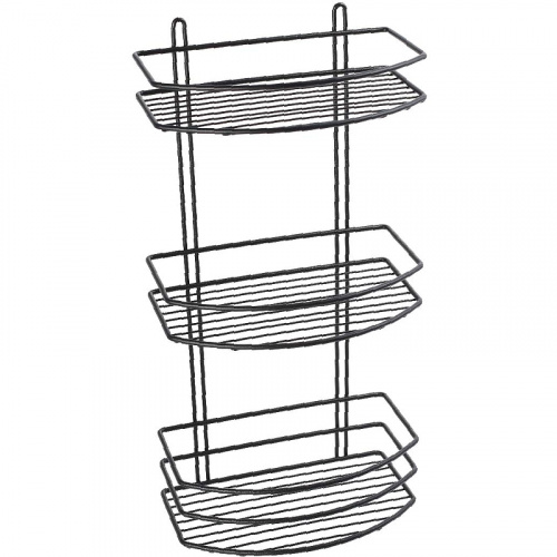 картинка Полка Fixsen овальная трехэтажная черная (FX-720B-3) от магазина Сантехстрой