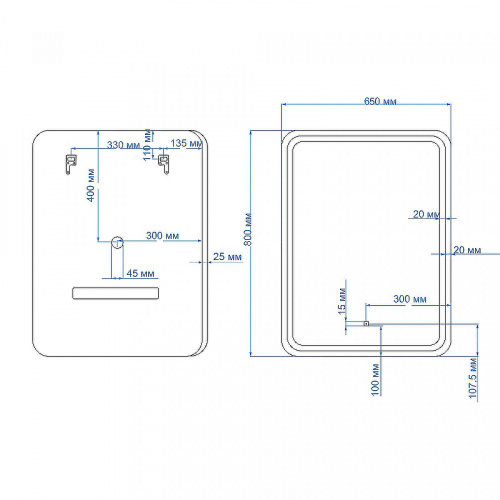 картинка Зеркало Art&Max am-lat-650-800-ds-f Белое от магазина Сантехстрой