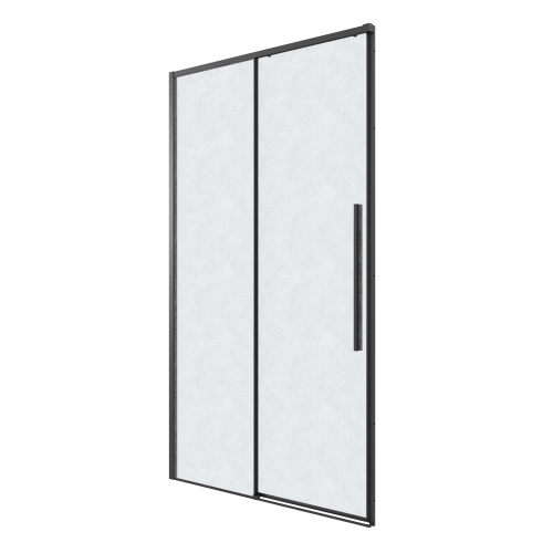 картинка Дверь в нишу 100.K33.01.130.21.02 Galaxy (130*195) черный матовый, стекло шиншилла, 1 место от магазина Сантехстрой