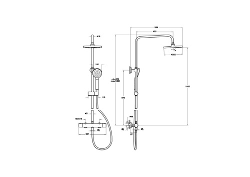 картинка Душевая система VitrA Joy A47298EXP с термостатическим смесителем и ручным душем хром от магазина Сантехстрой