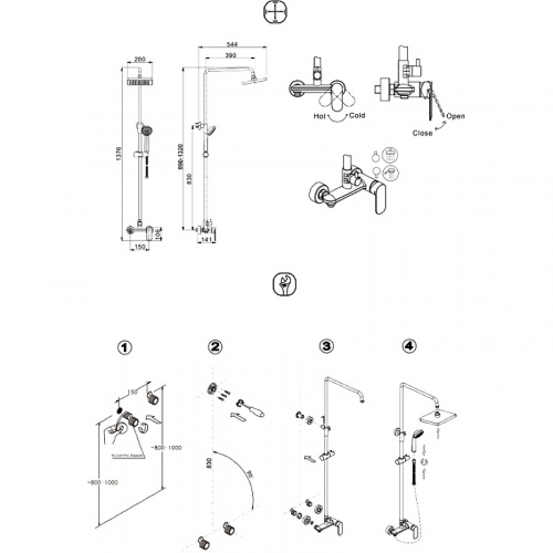 картинка Душевая система Bravat Opal F9125183CP-A-RUS Хром от магазина Сантехстрой