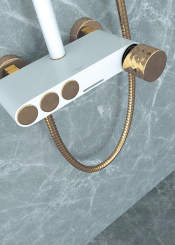 картинка Душевая система Boheme Stick 128-BCR.2 Черная Хром от магазина Сантехстрой