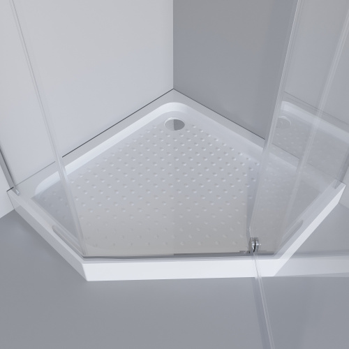 картинка Душ. уголок NG-010-14D (1000х1000х1950) низкий поддон(13 см) стекло ПРОЗРАЧНОЕ 2 места от магазина Сантехстрой