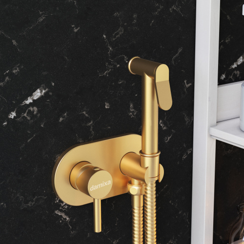 фото 214000000 option, смеситель монтируемый в стену, с гиг.душем, бронза