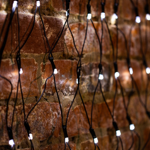 картинка Гирлянда Сеть 2х2х1.5м,  свечение с динамикой,  черный ПВХ,  136 LED,  230 В,  цвет: Белый от магазина Сантехстрой