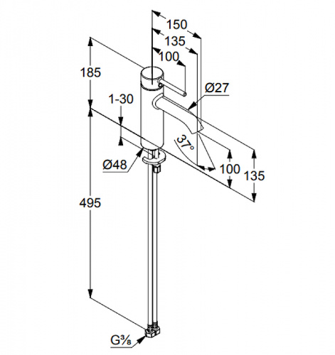 картинка Смеситель для раковины KLUDI BOZZ однорычажный, хром (382820576) от магазина Сантехстрой