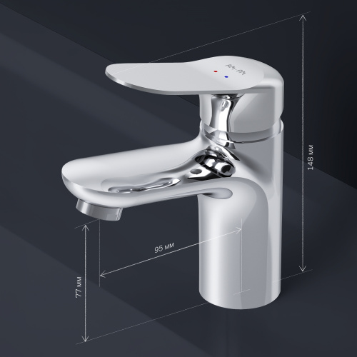 картинка F85C02100 Sunny, смеситель для умывальника, хром, шт от магазина Сантехстрой