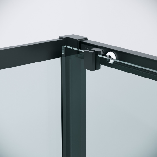 картинка Душевая перегородка 200.K33.02.80.21.00 Cosmo (80*195) черный матовый, стекло прозрачное, 1 место от магазина Сантехстрой