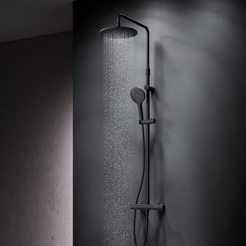 картинка F0780422 Like,душ.система набор:см-ль д/душа термостат,верх.душ d220 мм, ручной душ 120 мм, 3 функци от магазина Сантехстрой