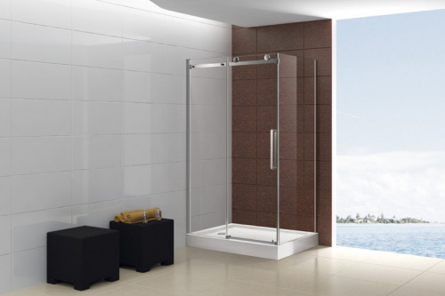 картинка Душевой уголок Cezares Stylus-M AH-1 120x90 профиль Хром стекло прозрачное от магазина Сантехстрой