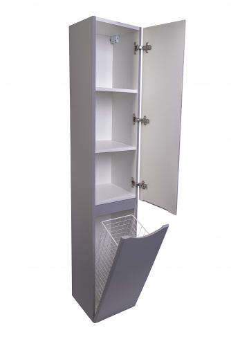 картинка Колонна универсальная "Бергамо L" с корзиной, Люкс антискрейтч серый, PLUS от магазина Сантехстрой